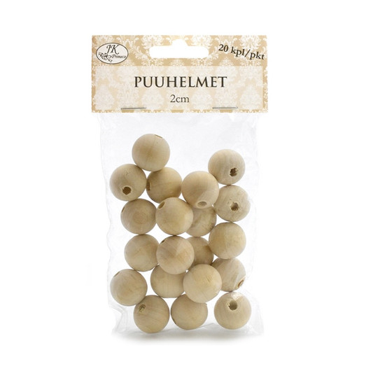 Puuhelmi 2cm, 20kpl