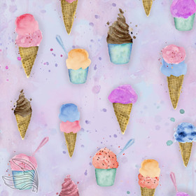 Merenneidon ompelimo: Jäätelöpäivä double gauze, mustikkamaito