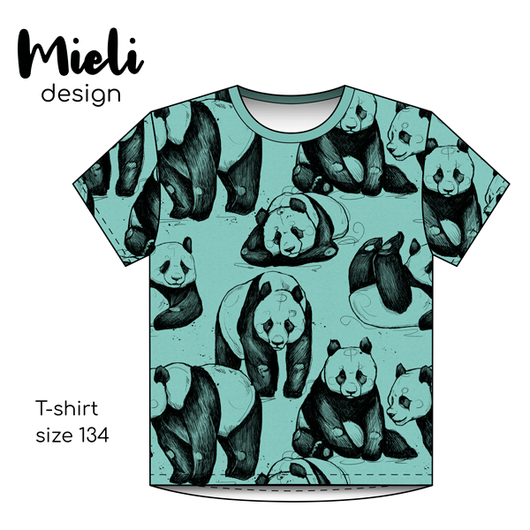 Mieli Design: PANDAS sea green, luomupuuvillatrikoo