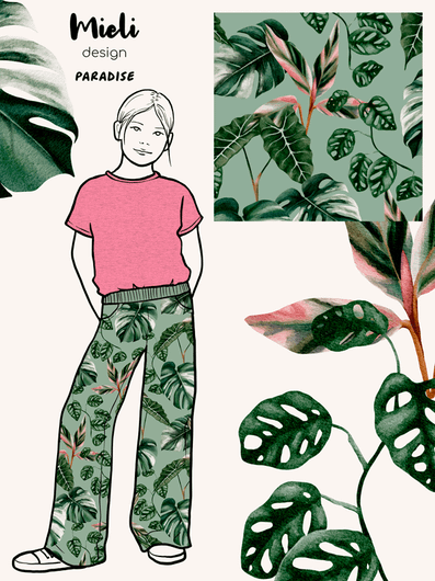 Mieli Design: PARADISE dusty green, luomupuuvillatrikoo