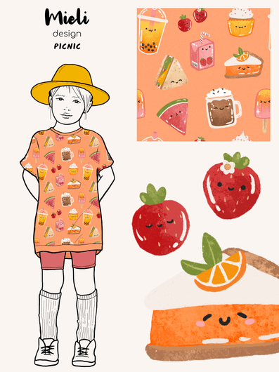 Mieli Design: PICNIC peachy, luomupuuvillatrikoo