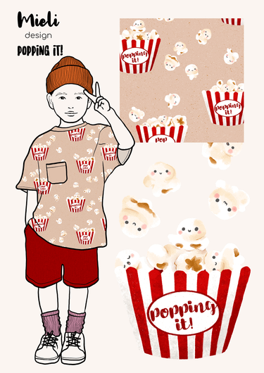 Mieli Design: POPPING IT! nude, luomupuuvillatrikoo