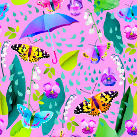 Utuliini: Puutarhassa luomupuuvillatrikoo, pinkki