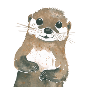 Kaverini silityskuva: Saukko, 8 cm x 14,5 cm