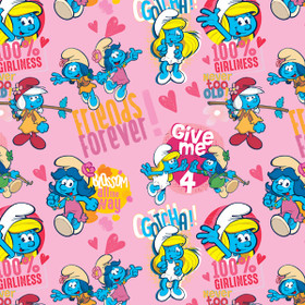 Smurffit -trikookangas: Friends forever, vaaleanpunainen 
