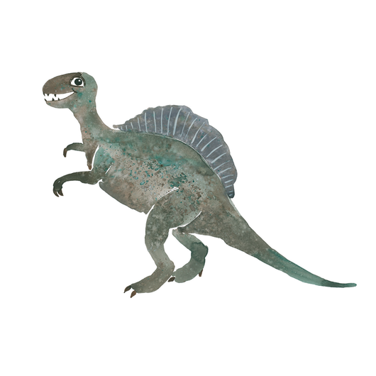 Kaverini silityskuva: Spinosaurus, 12 cm x 14,5 cm 