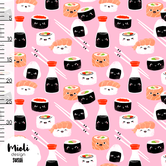 Mieli Design: SUSHI pink, luomupuuvillatrikoo