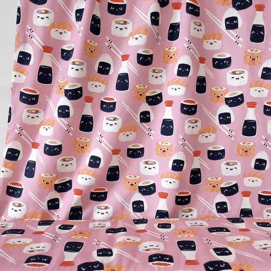 Mieli Design: SUSHI pink, luomupuuvillatrikoo