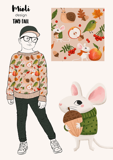 Mieli Design: TINY FALL nude, joustocollege