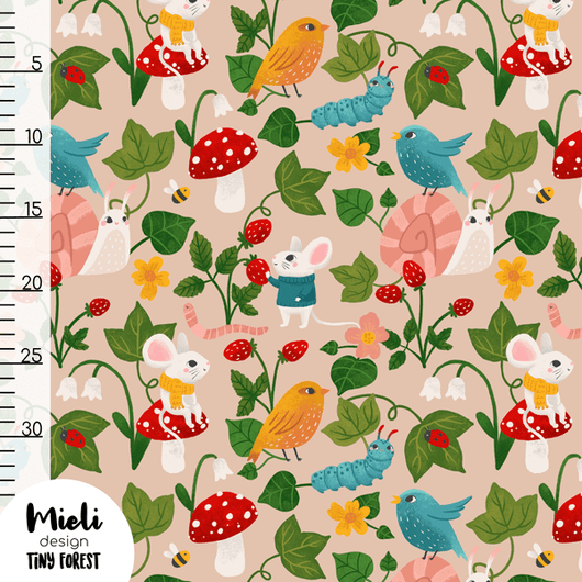 Mieli Design: TINY FOREST nude, luomupuuvillatrikoo
