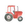 Kaverini silityskuva: Traktori punainen, pieni 8cm ja iso 14,5cm