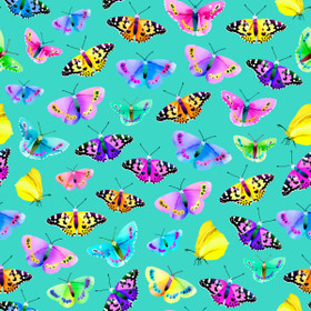 Utuliini: Perhoset luomupuuvillatrikoo, turkoosi