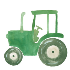 Kaverini silityskuva: Vihreä traktori, pieni 8cm ja iso 14,5cm