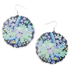 Sininen Kukkaketo – korvakorut koukuilla