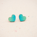 Turkoosi Sydän – nappikorvakorut