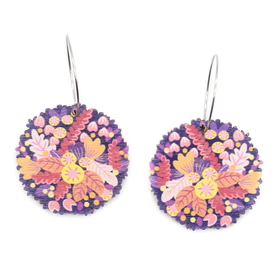 Liila Kukkaketo Pieni – korvakorut renkailla