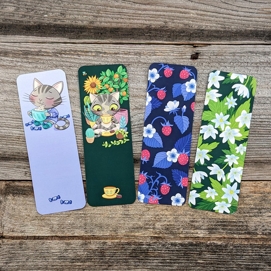 Kirjanmerkki (neljä erilaista)