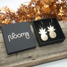 Ananas pieni  – korvakorut renkailla (peiliakryyli)