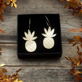 Ananas pieni  – korvakorut renkailla (peiliakryyli)