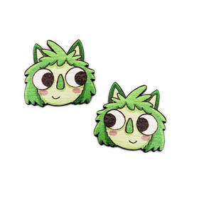 Vihreä Repputepponen – nappikorvakorut