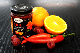 Chili-vadelma-appelsiini hillo