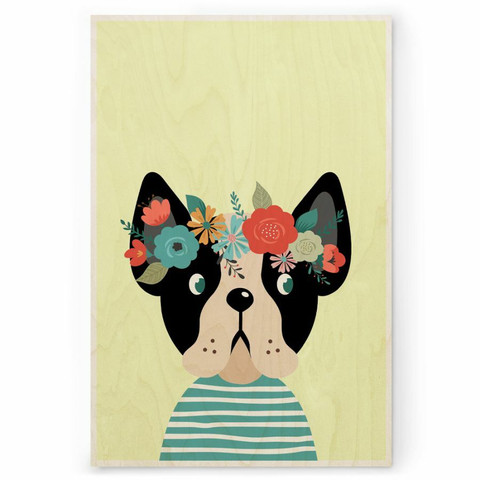 Plywood Print: DOG 30x40 cm 