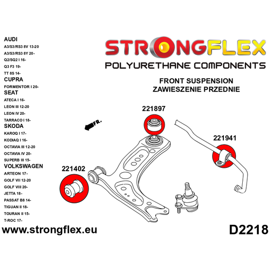 026275B: Full suspension polyurethane bush kit