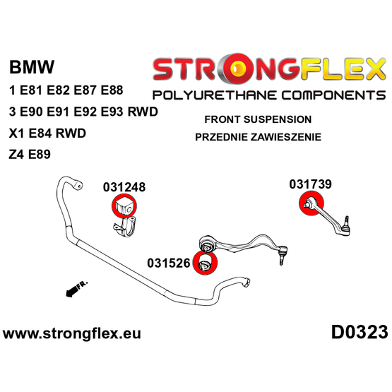 036086A: Front suspension bush kit SPORT