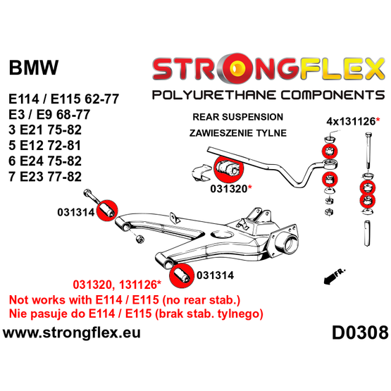 036098A: Full suspension bush kit SPORT