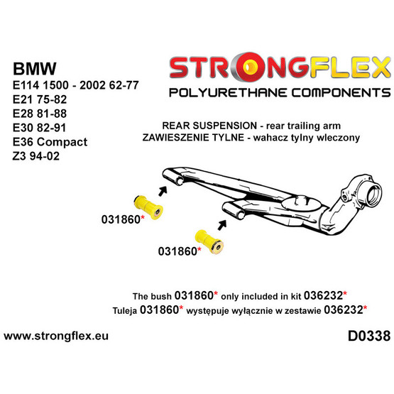 036098A: Full suspension bush kit SPORT