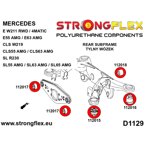 116265A: Rear subframe bush kit SPORT