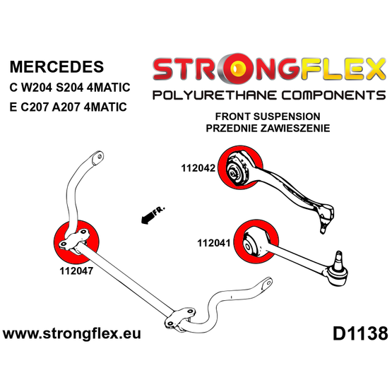 116270B: Front suspension bush kit