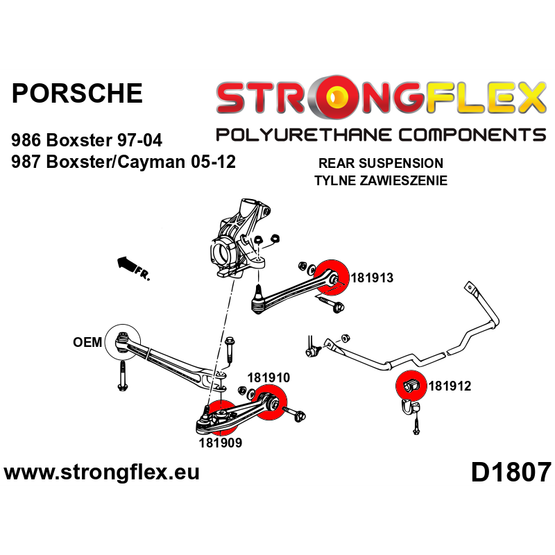 186102A: Rear suspension bush kit SPORT