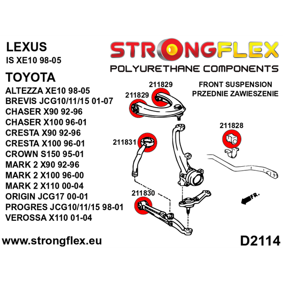 216232B: Front suspension bush kit