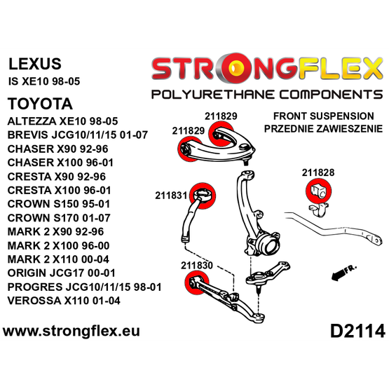 216241A: Full suspension bush kit SPORT