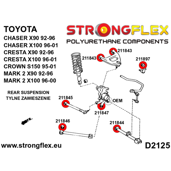 216242B: Rear suspension bush kit