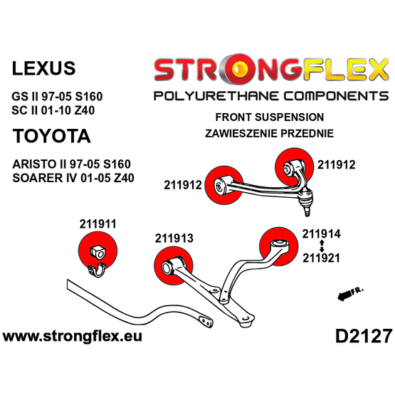 216244B: Front suspension bush kit