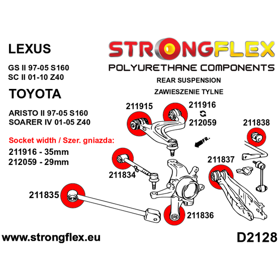 216246A: Full suspension bush kit SPORT