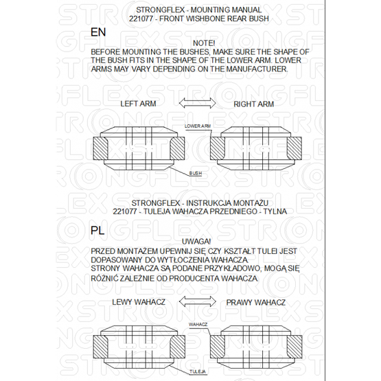 226238A: Full suspension bush kit SPORT