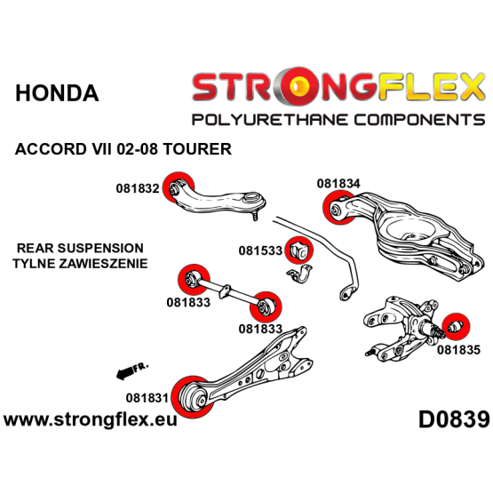 086231B: Rear suspension bush kit