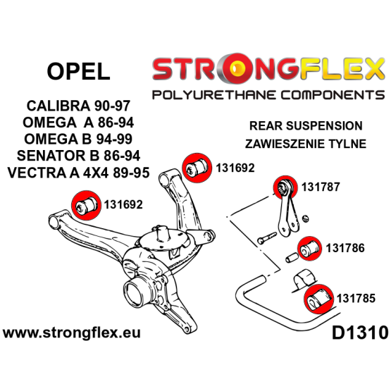 136224B: Rear suspension bush kit