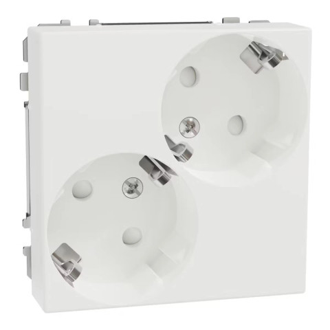 2-osainen maadoitettu vino pistorasia keskiölevyllä, 50kpl Schneider Electric 