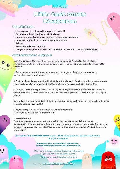TEE OMA KAAPUNEN – tulostettava ohje (MAKSUTON)