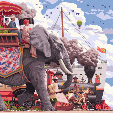 Ravensburger, R.Murray, Around The World in 80 Days palapeli 750 palaa