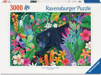 Ravensburger Panther in Flower Jungle,palapeli 3000 palaa