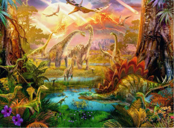 PAKKAUS VAHINGOTTUNUT -Ravensburger Land of the Dinosaurs palapeli 500 palaa