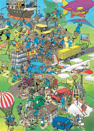 Jan van Haasteren Oldtimers Parcel Panic palapeli 1000 palaa