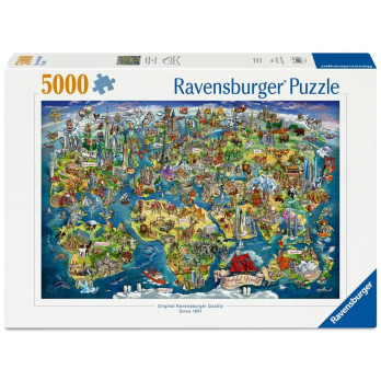 Ravensburger,Maria Rabinky, Illustrated World Map palapeli 5000 palaa