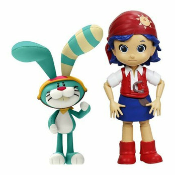 Sanni Sateenkaari merirosvotyttö Hillen ja Salama Pupun  figuurit