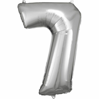 Numerofoliopallo 7 hopeanvärinen, 86cm